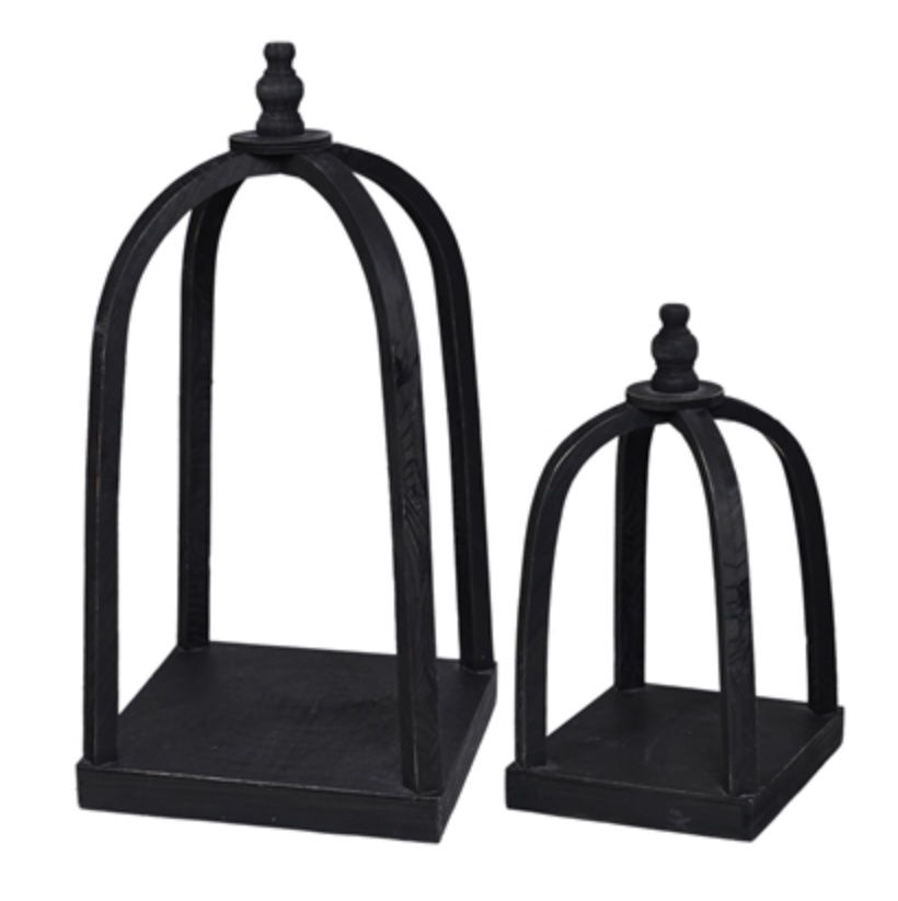 Black Curved Top Lanterns (Sold Separately) 19"H