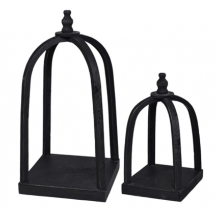 Black Curved Top Lanterns (Sold Separately) 19"H