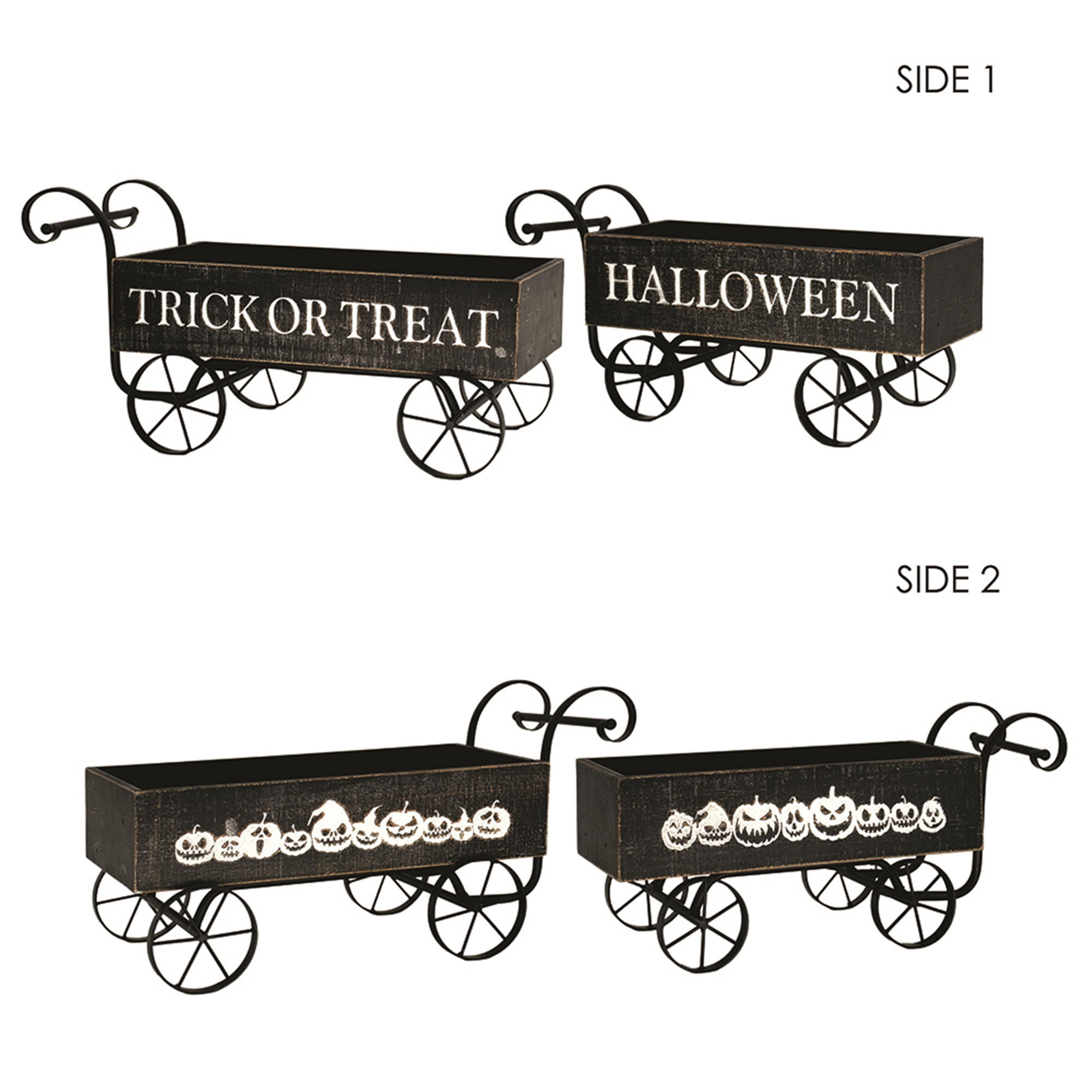 Large Black Halloween Wagon Carts (Sold Separately)