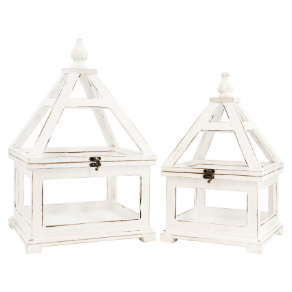 Large White Square Pyramid Roof Lantern 19.5"