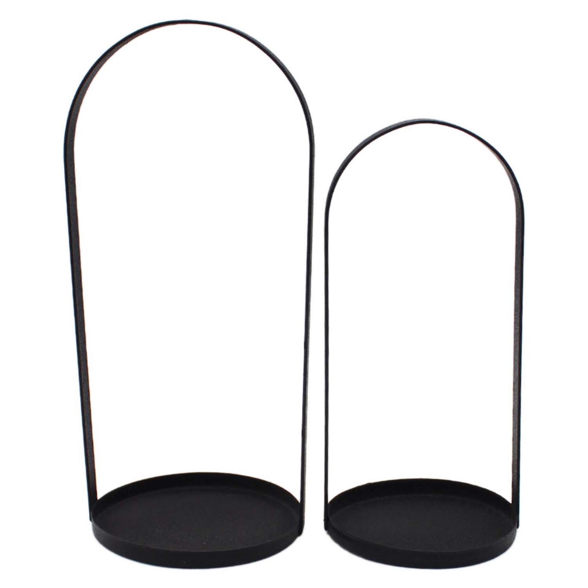 Small Black Oval Handle Lantern 9.5"