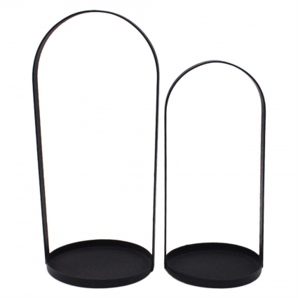 Small Black Oval Handle Lantern 9.5"
