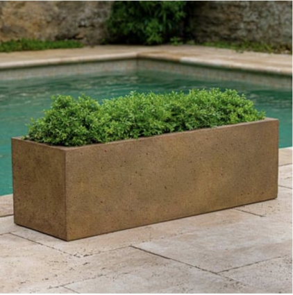 Textured Trough Cast Stone Planter