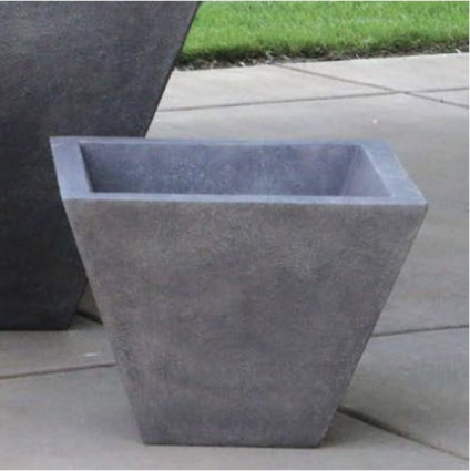 Oblique Cast Stone Planter 15"