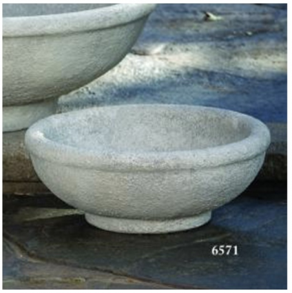 Small Low Bowl Cast Stone Planter