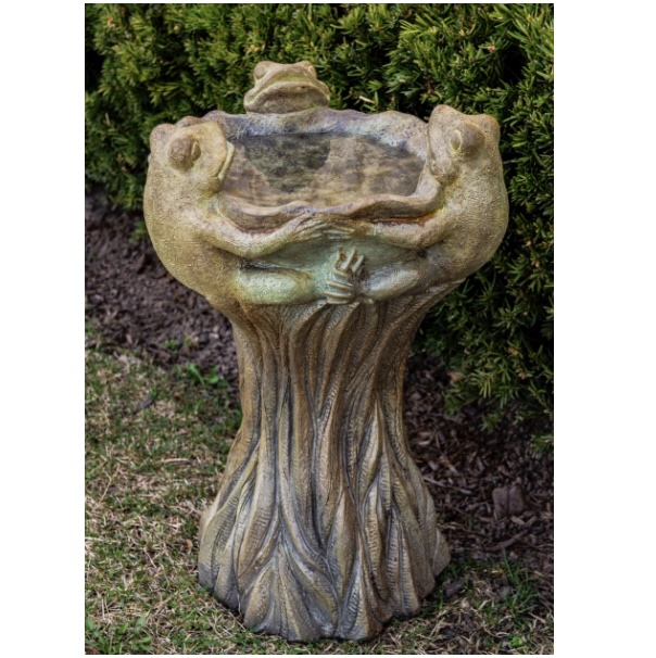 Three Frogs Birdbath