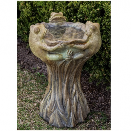 Three Frogs Birdbath