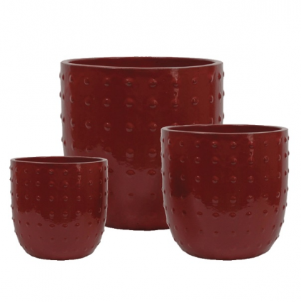 Dimpled Aries Pot Atomic Red 8.5"