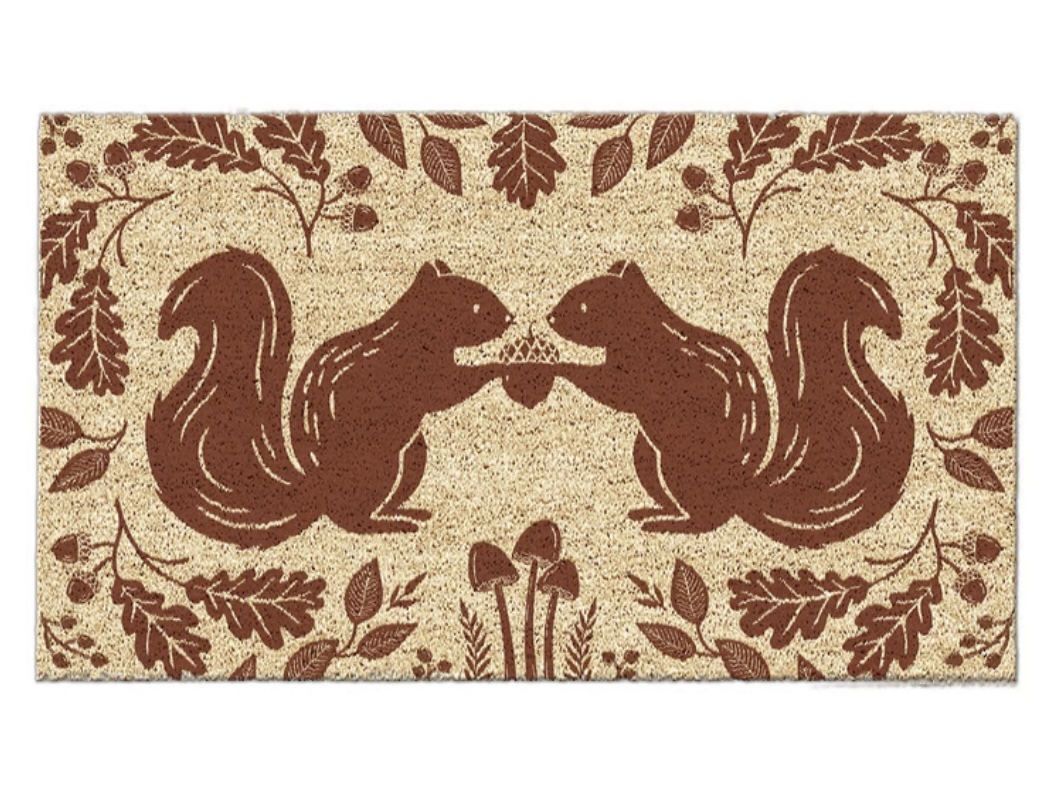 Woodland Squirrel Stencil Doormat