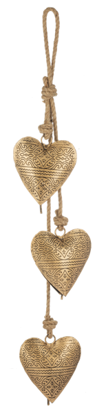 Embossed Heart Bell Swag 24"L