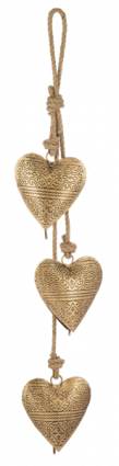 Embossed Heart Bell Swag 24"L