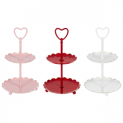 Two-Tier Heart Pedestal Stand 9"H (Sold Separately)