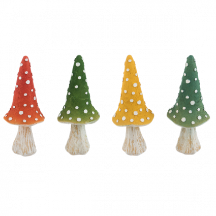 Painted Garden Mushroom Figurine 5"  (Sold Separately)