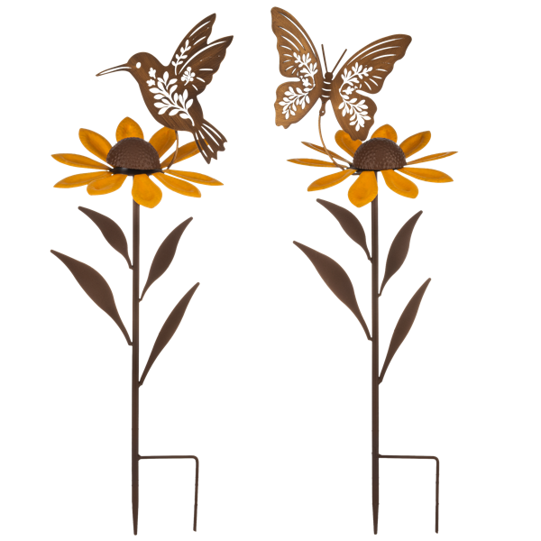 Bird or Butterfly Flower Garden Stake 24" (Sold Separately)