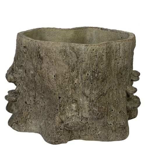 Large Faux Bois Cement Planter 10" 