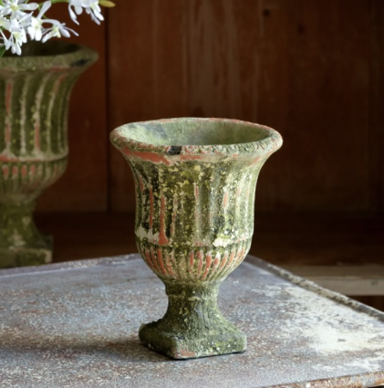 Small Aged Garden Urn 6"