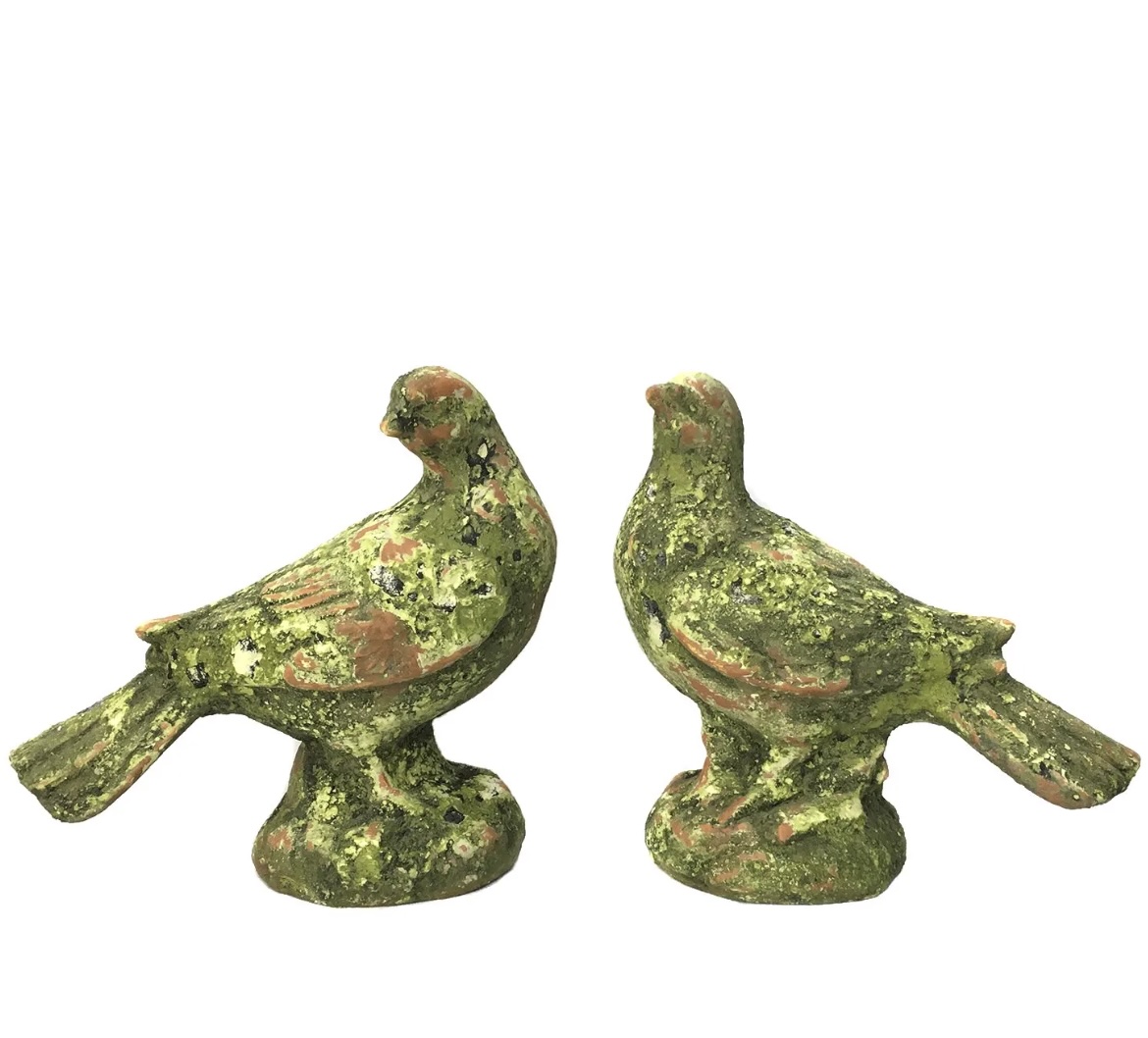 Mossy Terra Cotta Song Bird 8"