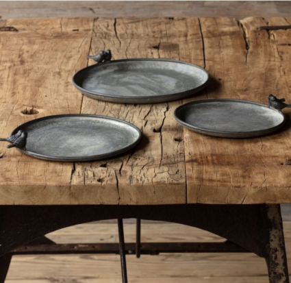 Medium Little Bird Round Metal Tray