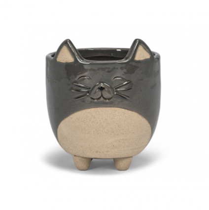 Large Cat on Legs Ceramic Planter 5"