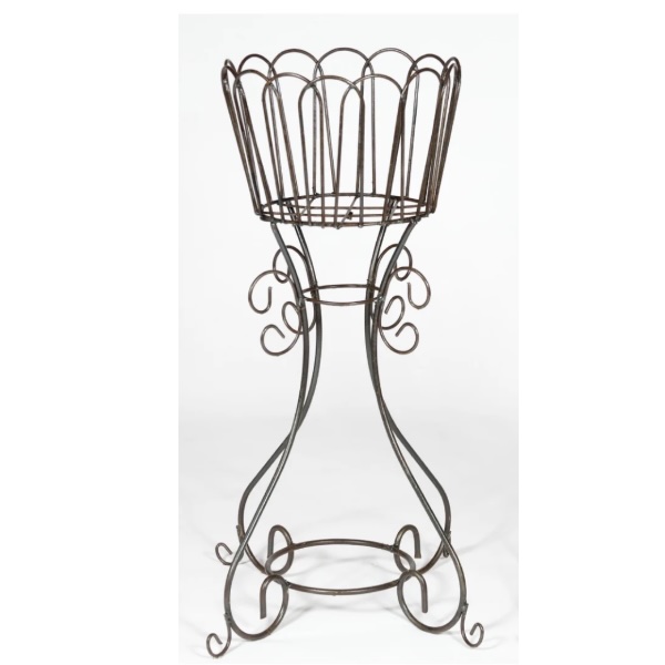 Scrollwork Iron Plant Stand 34"