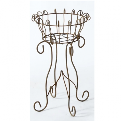 Small Green Parisian Flower Planter Stand 25"