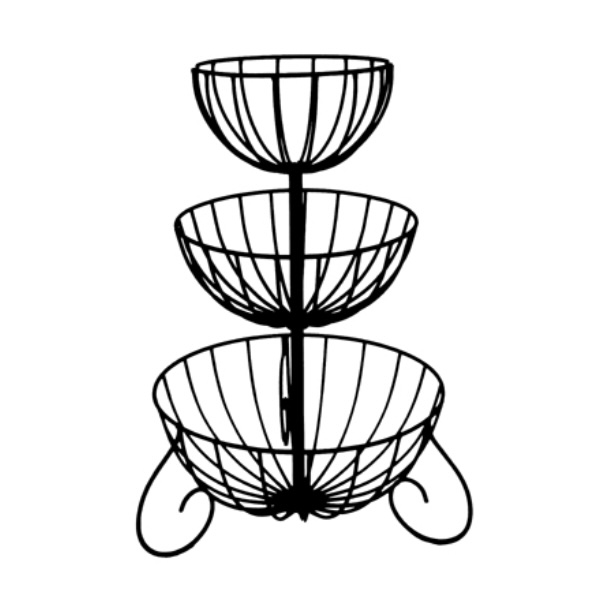 Three-Tier Steel Basket Planter with Coco Liners 36"