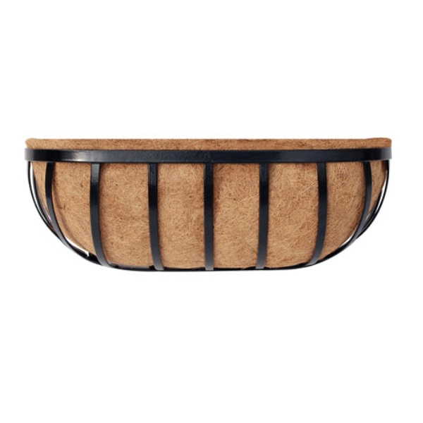 Black Metal Wall Trough with Coco Liner 27"
