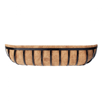 Black Metal Wall Trough with Coco Liner 36"
