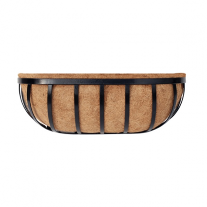 Black Metal Wall Trough with Coco Liner 48"