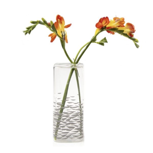 Large Detail Cube Glass Vase 6"