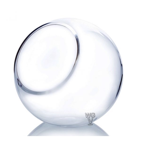 Clear Slant Bubble Bowl Glass Vase 8"