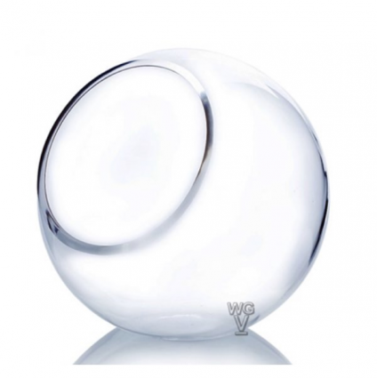 Clear Slant Bubble Bowl Glass Vase 8"