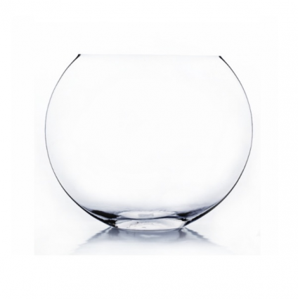 Clear Moon Bowl Glass Vase 12"