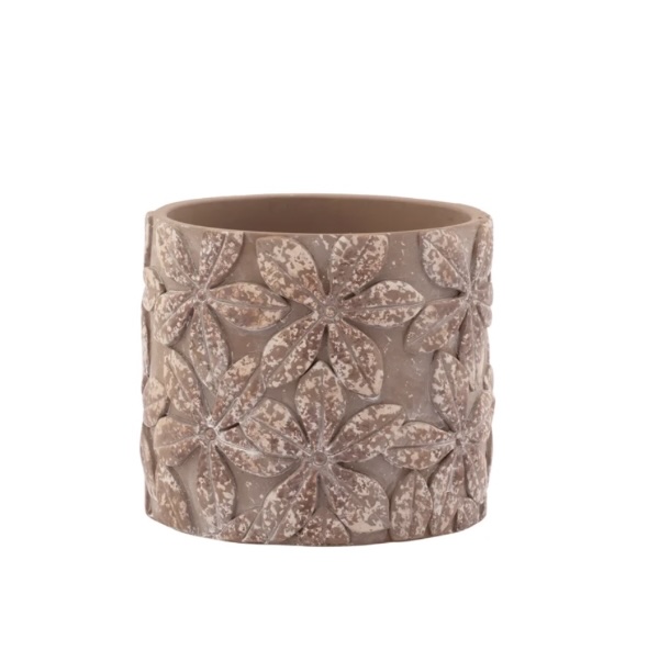 Brown & Rust Embossed Flower Planter 5"