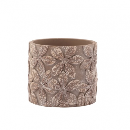 Brown & Rust Embossed Flower Planter 5"