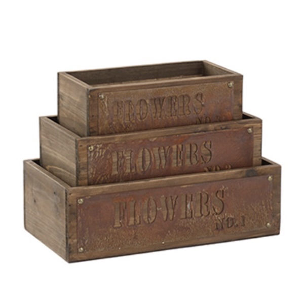 Large Wooden Planter Box 13"