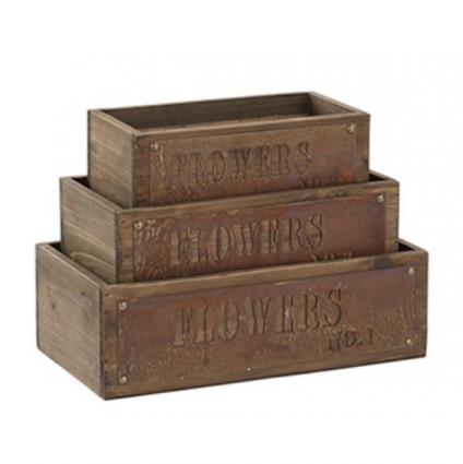 Large Wooden Planter Box 13"