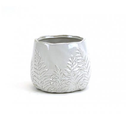 Medium Cream Fern Bowl 6"