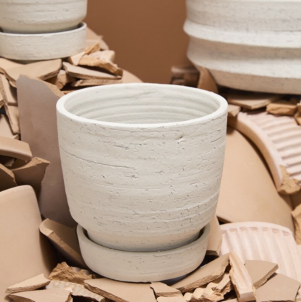 Salvage Recycled Terracotta Pot with Saucer 8"