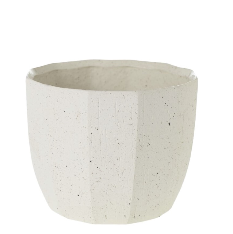 Bona Textured Off White Ceramic Pot&nbsp;&nbsp;6"