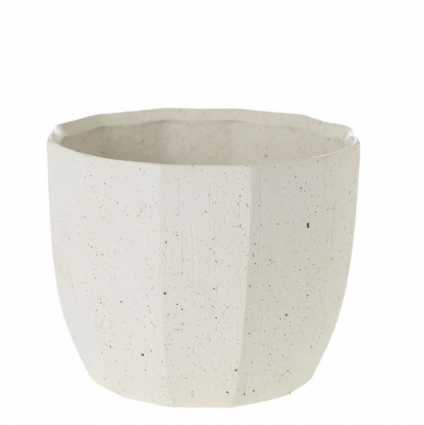 Bona Textured Off White Ceramic Pot&nbsp;&nbsp;6"