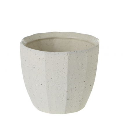 Bona Textured Off-White Ceramic Pot 4.5"