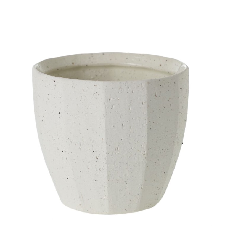 Bona Textured Off-White Ceramic Pot 3.75"