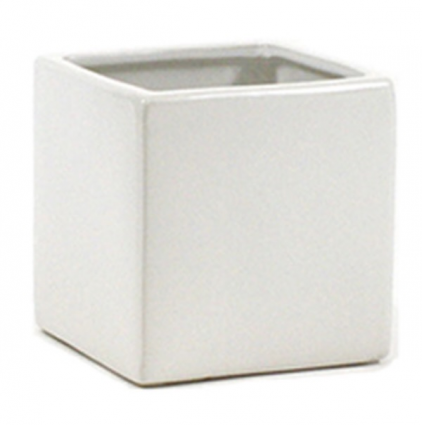 Black Ceramic Cube Vase 3.75"