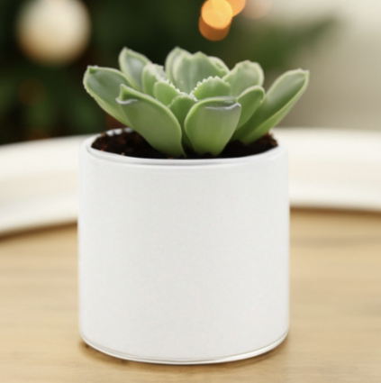 White Ceramic Cylinder Vase 5,5"