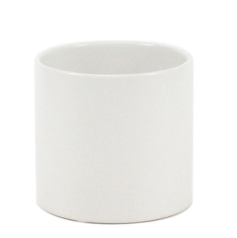 White Ceramic Cylinder Vase 6.5"