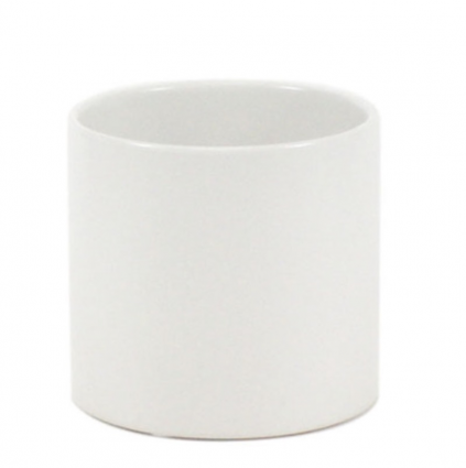 White Ceramic Cylinder Vase 6.5"