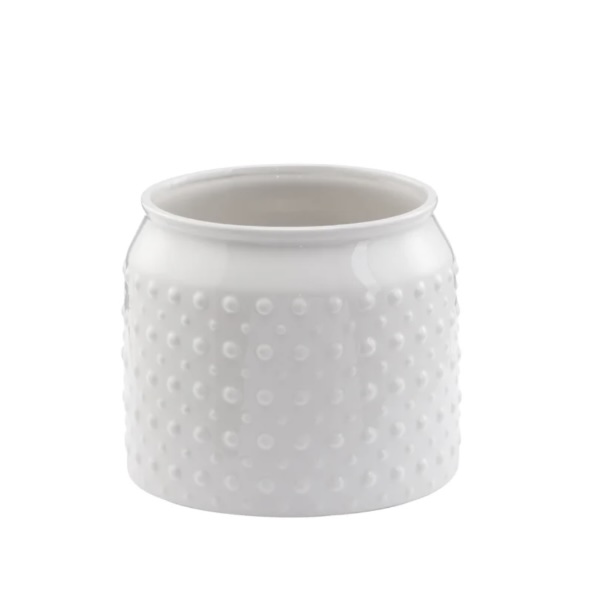 White Hobnail Planter 8.25"