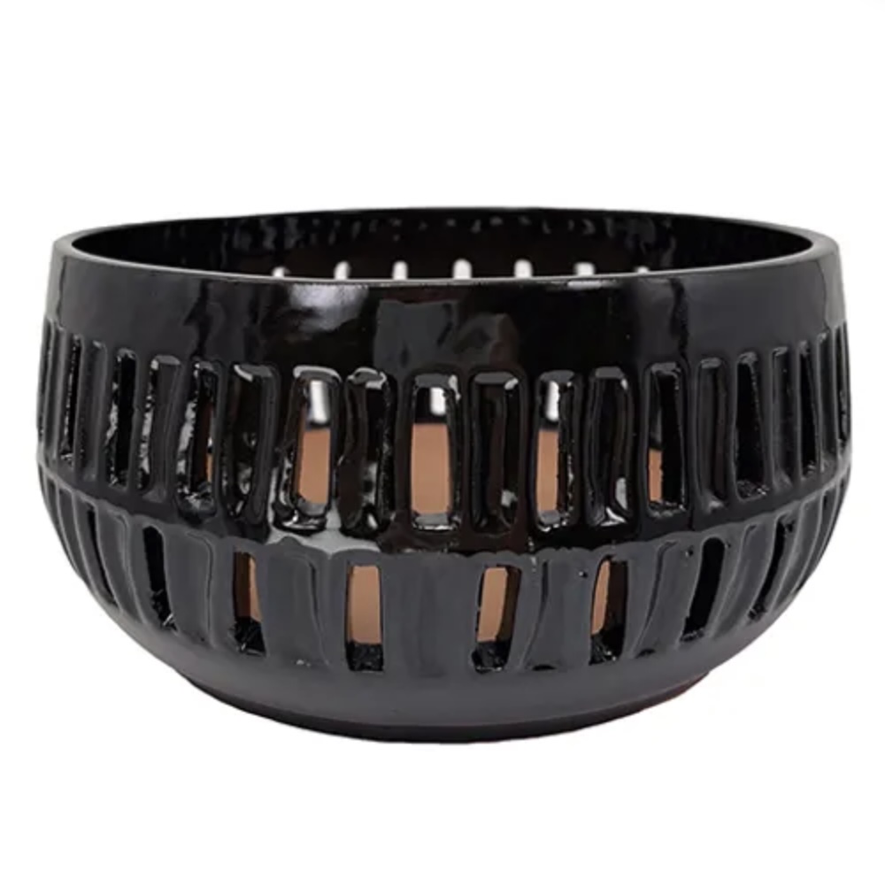Slotted Bowl Black 9"