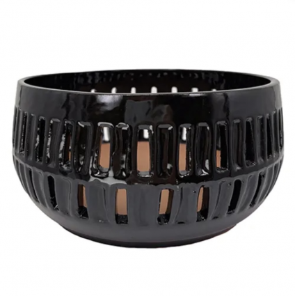 Slotted Bowl Black 9"